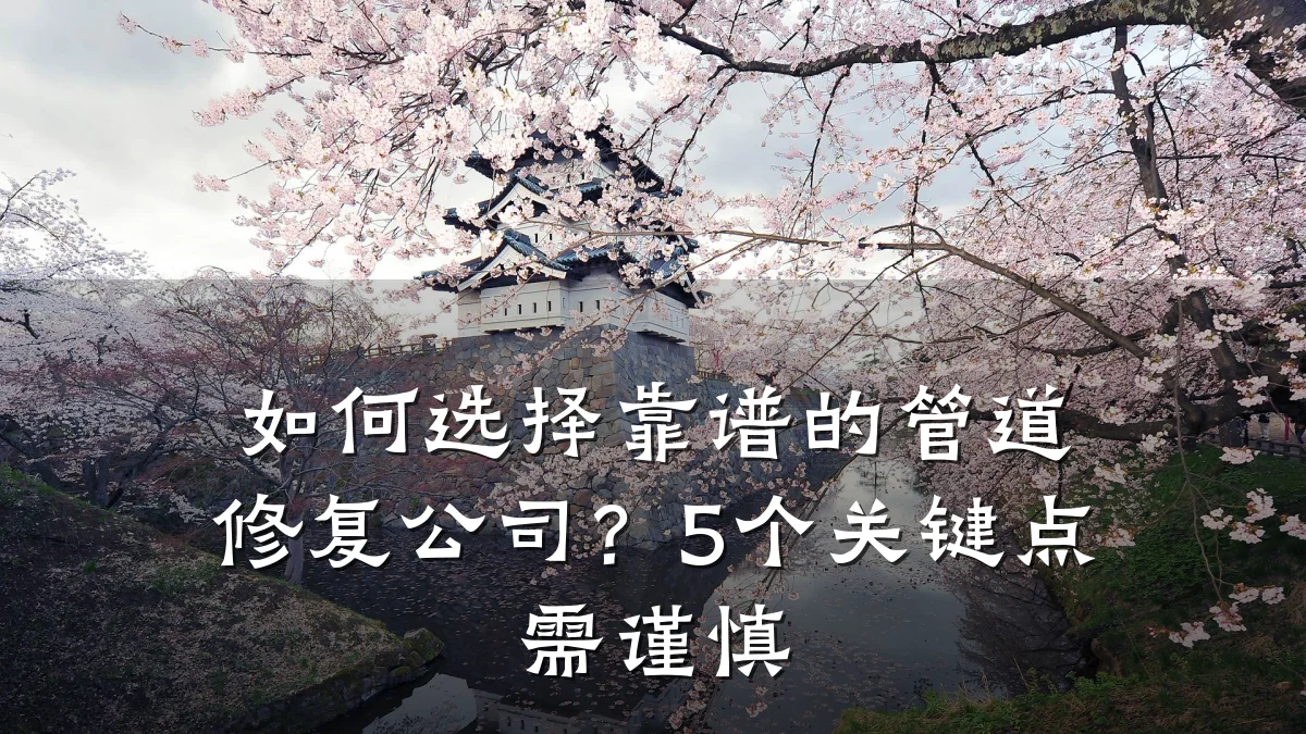 如何选择靠谱的管道修复公司?5个关键点需谨慎