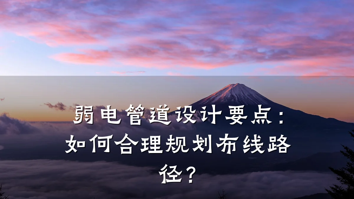 弱电管道设计要点:如何合理规划布线路径?
