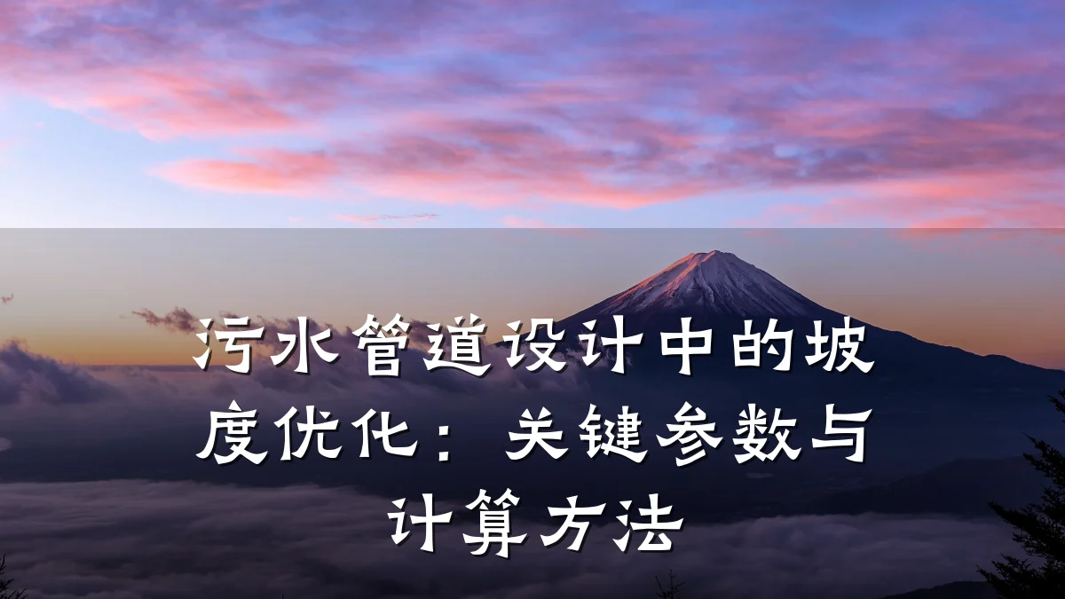 污水管道设计中的坡度优化:关键参数与计算方法