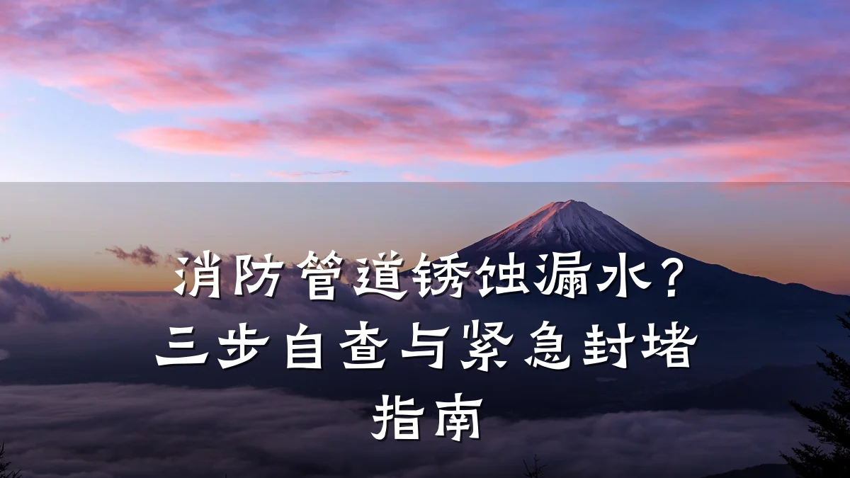 消防管道锈蚀漏水?三步自查与紧急封堵指南