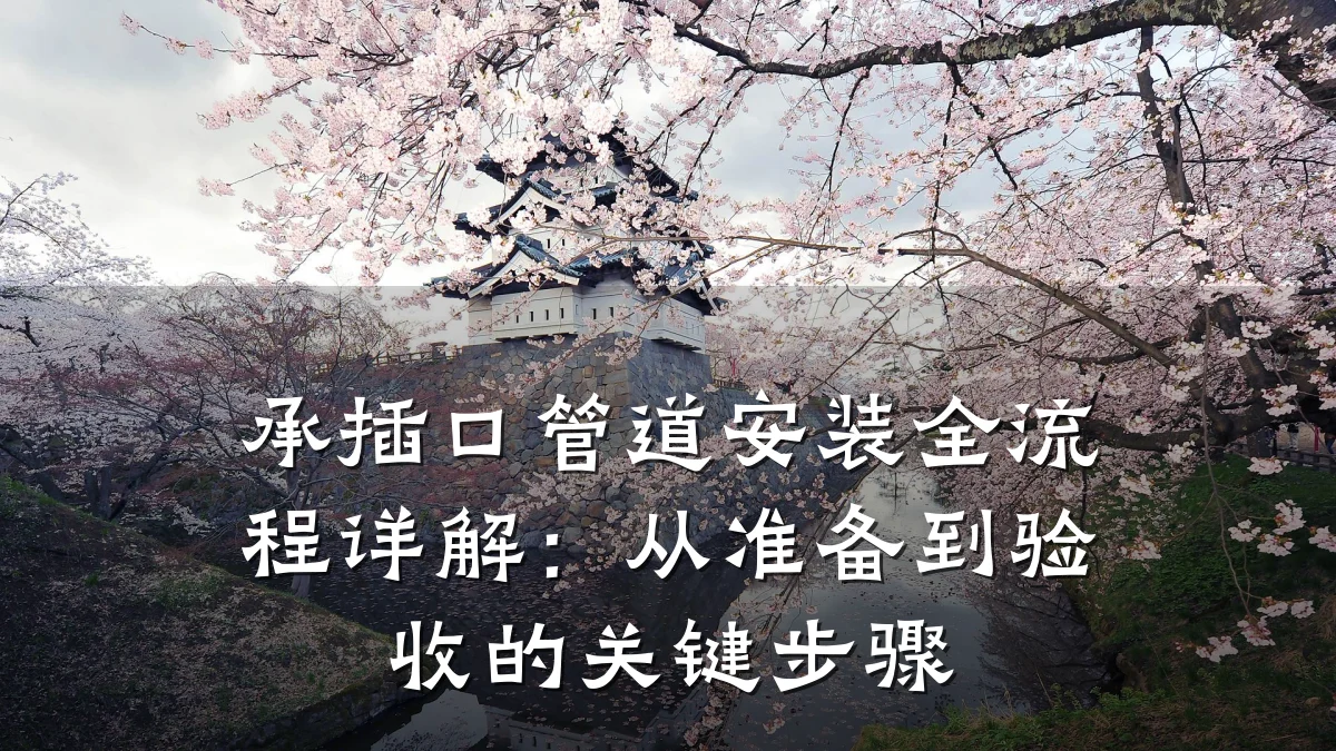 承插口管道安装全流程详解:从准备到验收的关键步骤