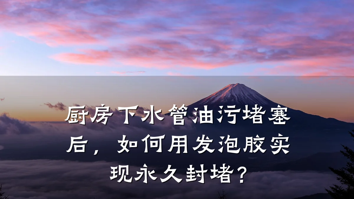 厨房下水管油污堵塞后,如何用发泡胶实现永久封堵?
