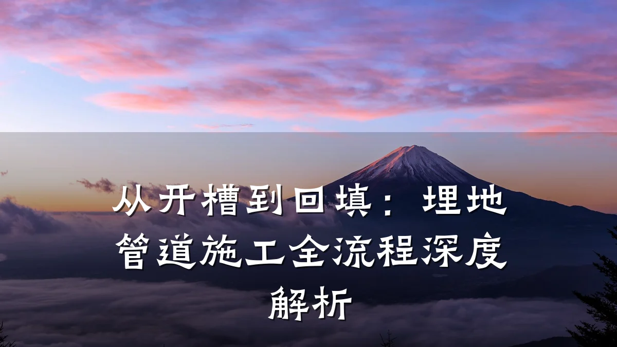 从开槽到回填:埋地管道施工全流程深度解析