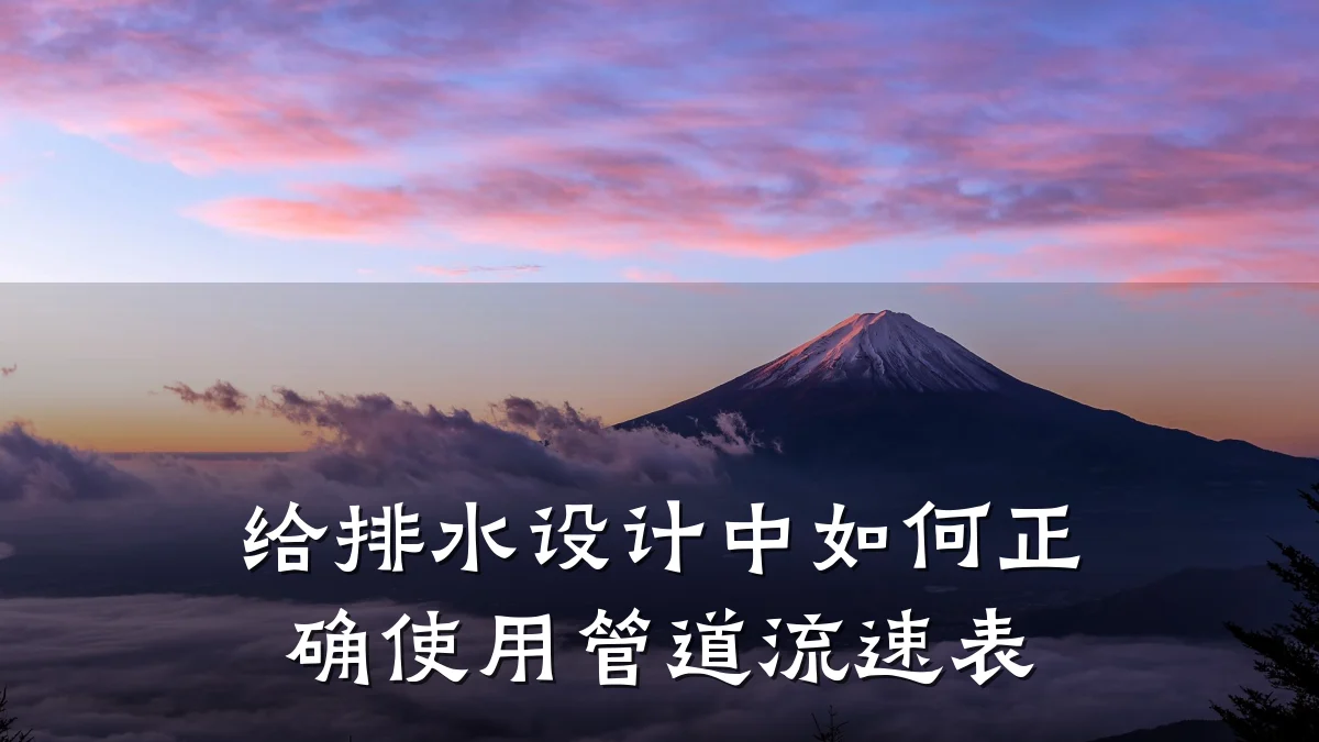 给排水设计中如何正确使用管道流速表