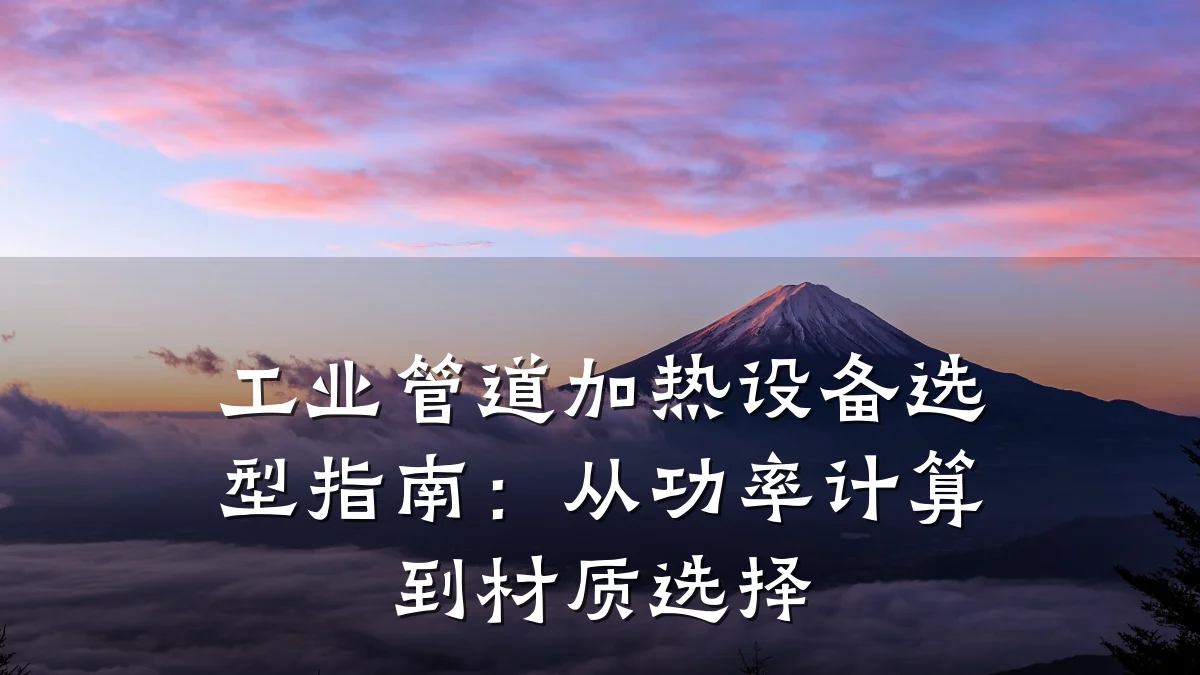 工业管道加热设备选型指南:从功率计算到材质选择