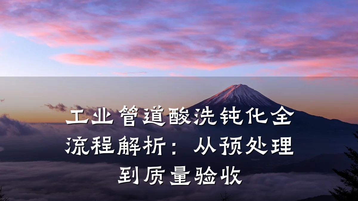 工业管道酸洗钝化全流程解析:从预处理到质量验收