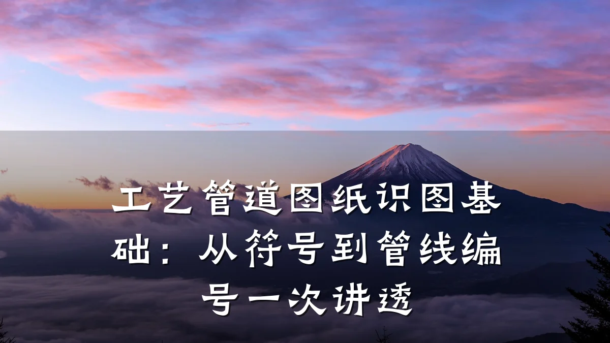 工艺管道图纸识图基础:从符号到管线编号一次讲透