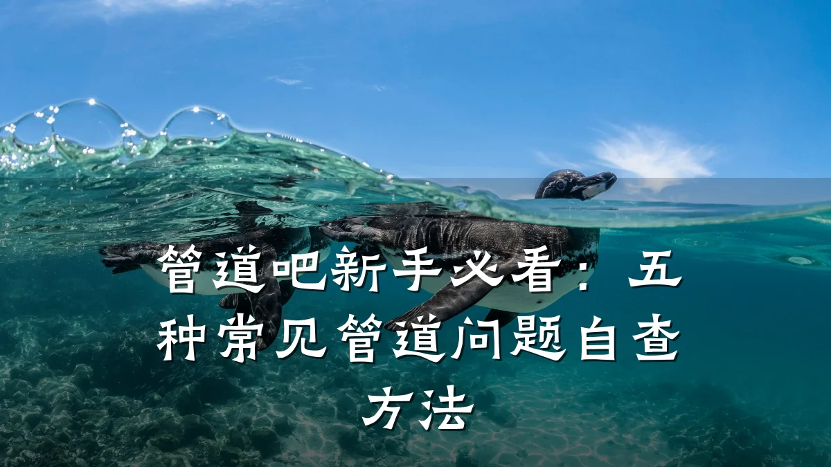 管道吧新手必看:五种常见管道问题自查方法