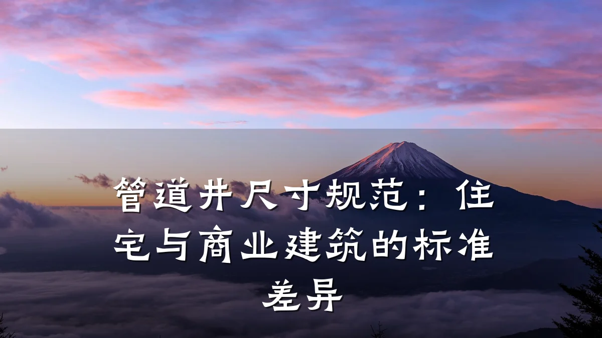 管道井尺寸规范:住宅与商业建筑的标准差异