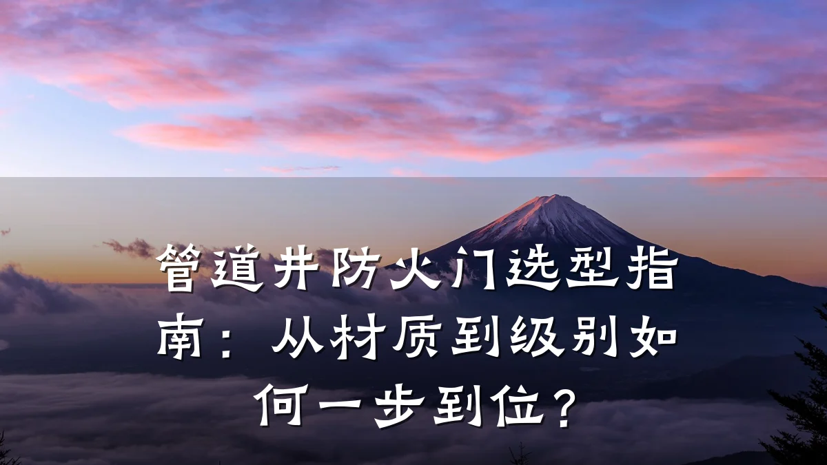 管道井防火门选型指南:从材质到级别如何一步到位?