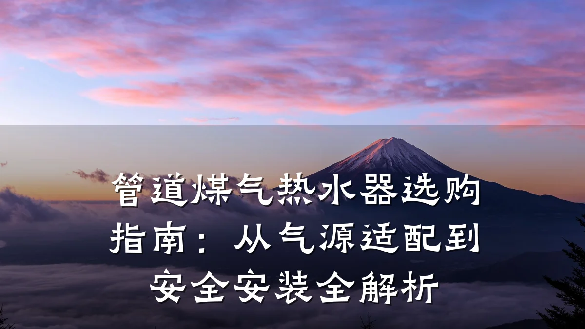 管道煤气热水器选购指南:从气源适配到安全安装全解析