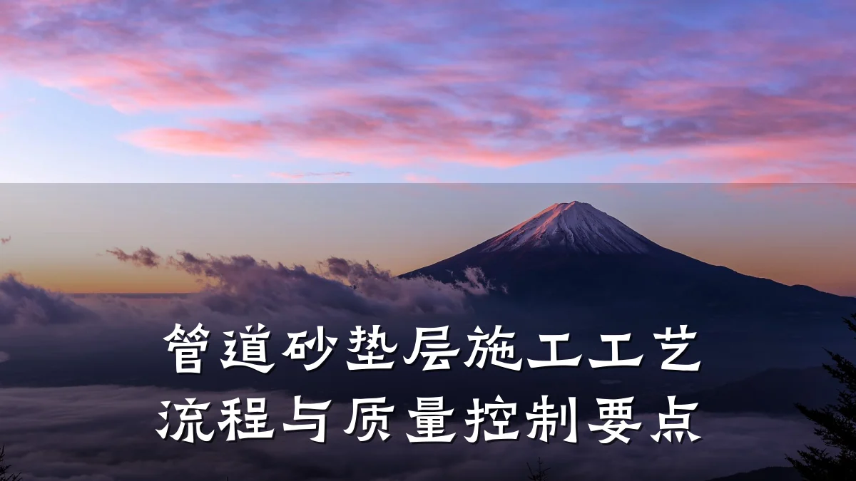 管道砂垫层施工工艺流程与质量控制要点