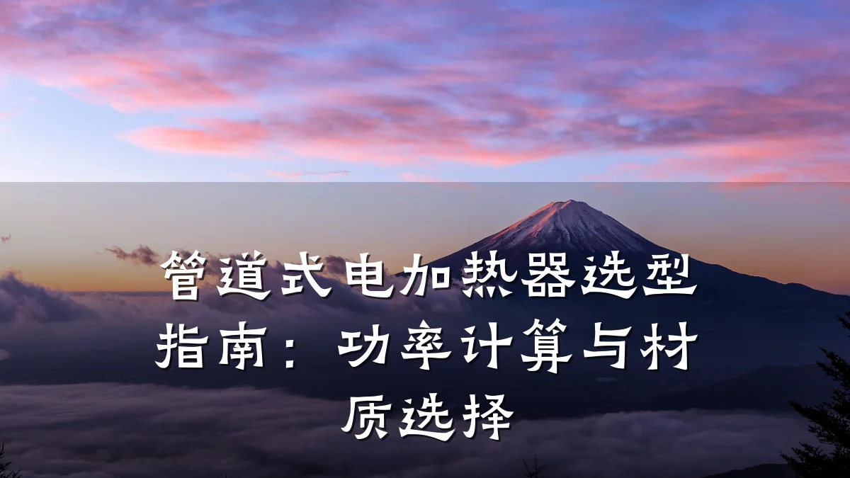 管道式电加热器选型指南:功率计算与材质选择