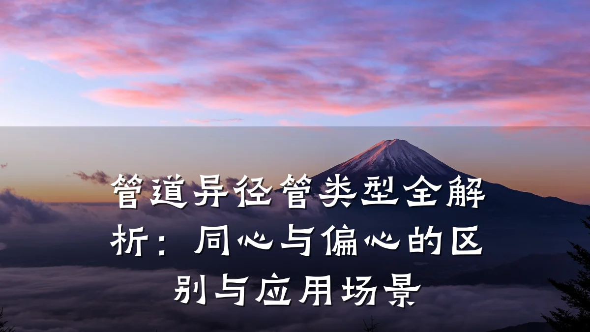 管道异径管类型全解析:同心与偏心的区别与应用场景