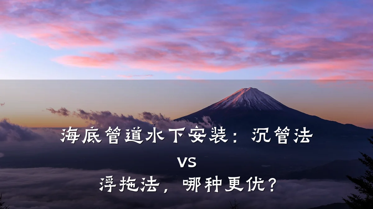 海底管道水下安装:沉管法 vs 浮拖法,哪种更优?