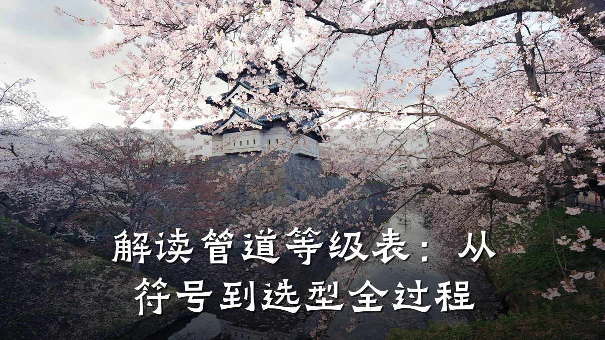 解读管道等级表:从符号到选型全过程