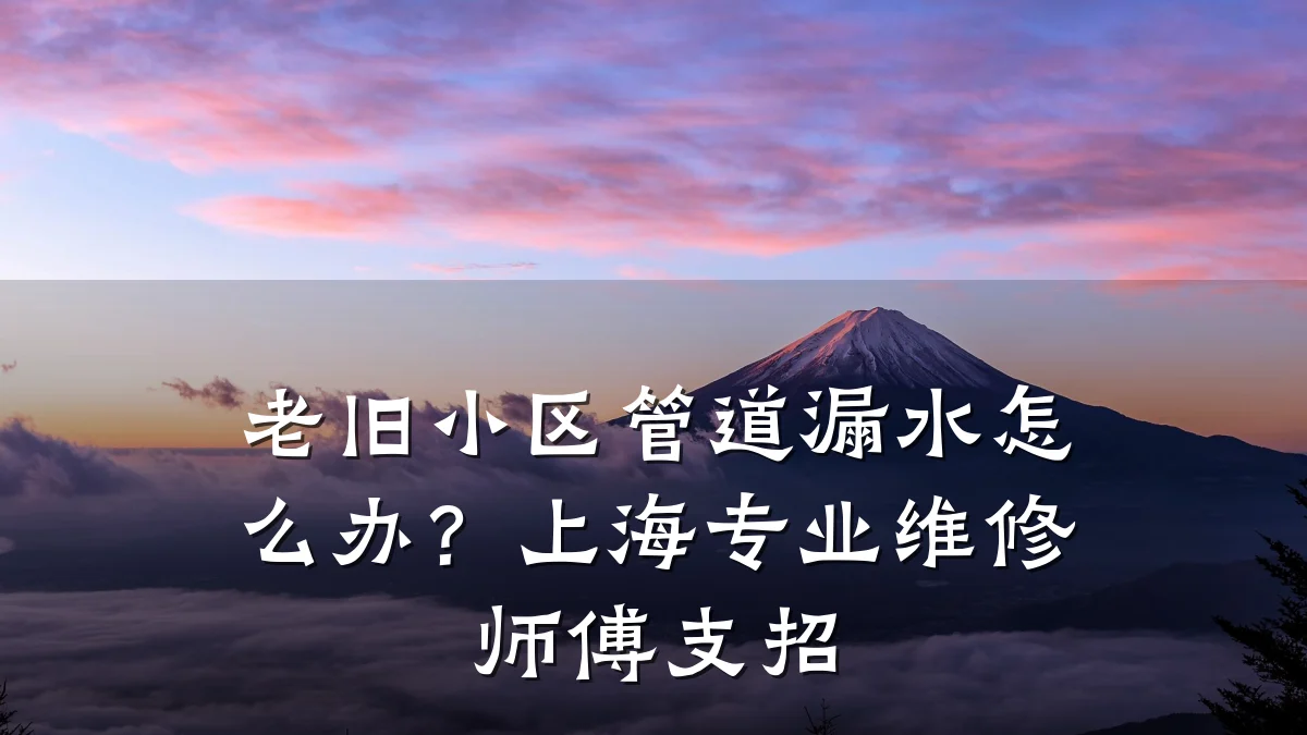 老旧小区管道漏水怎么办?上海专业维修师傅支招