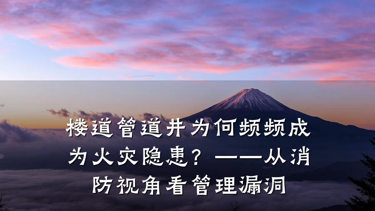 楼道管道井为何频频成为火灾隐患?——从消防视角看管理漏洞