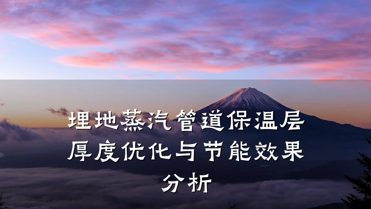 埋地蒸汽管道保温层厚度优化与节能效果分析
