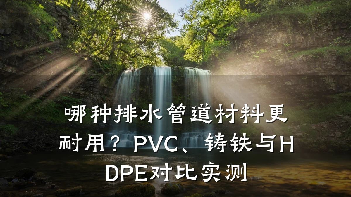 哪种排水管道材料更耐用?PVC、铸铁与HDPE对比实测