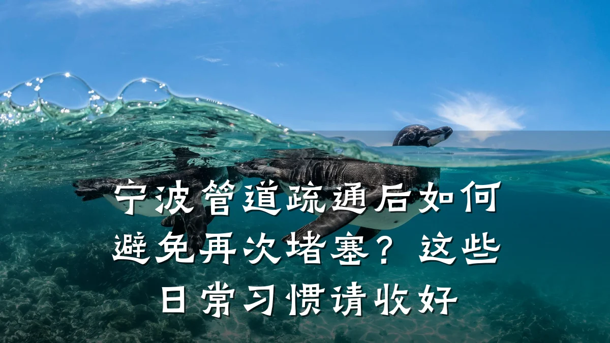 宁波管道疏通后如何避免再次堵塞?这些日常习惯请收好