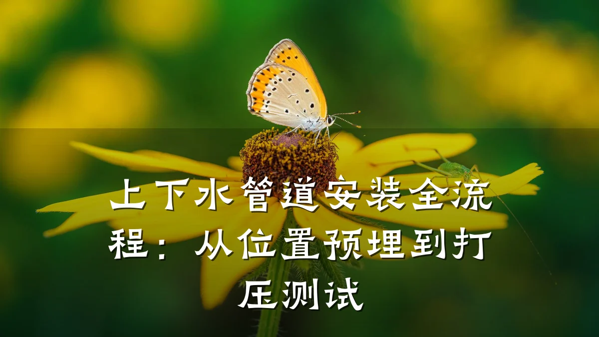 上下水管道安装全流程:从位置预埋到打压测试