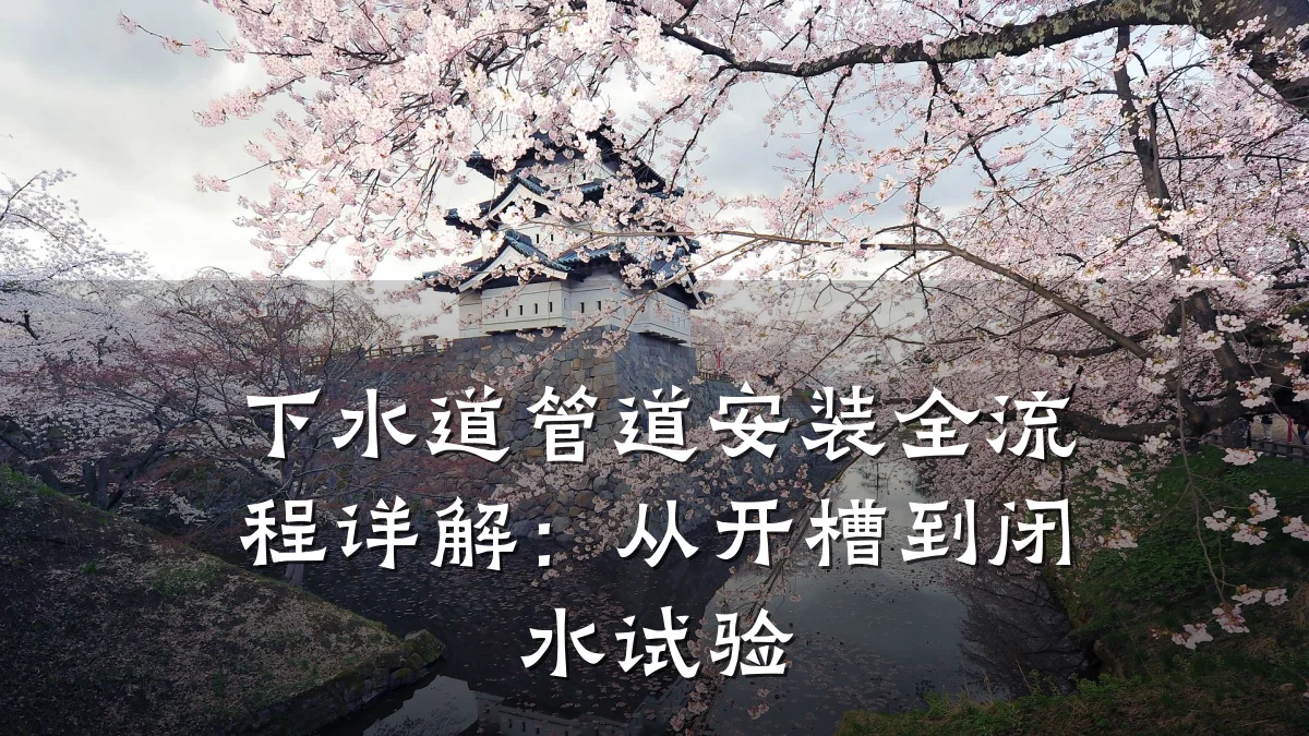 下水道管道安装全流程详解:从开槽到闭水试验