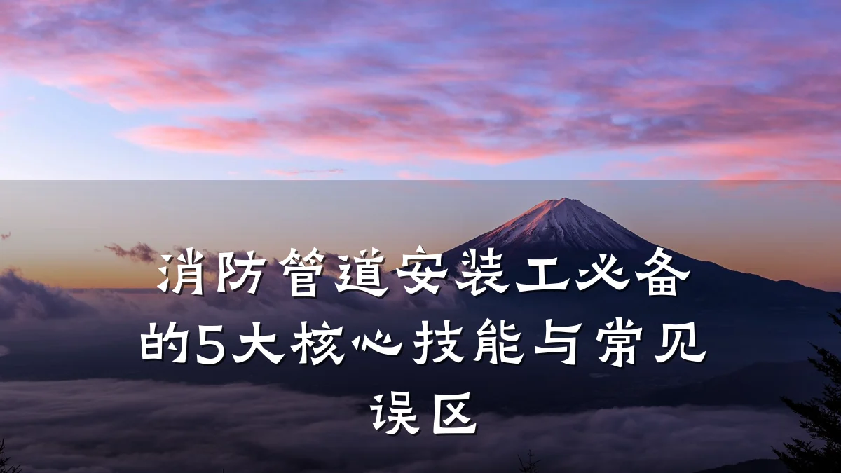 消防管道安装工必备的5大核心技能与常见误区