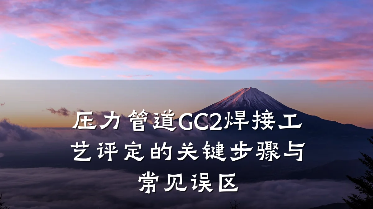 压力管道GC2焊接工艺评定的关键步骤与常见误区