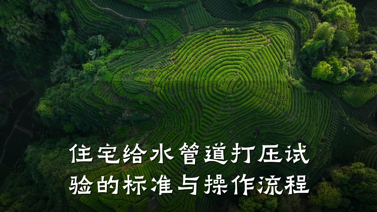 住宅给水管道打压试验的标准与操作流程