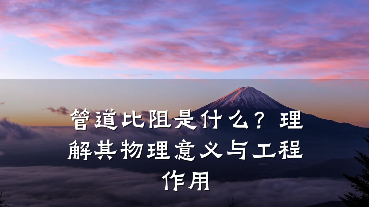管道比阻是什么?理解其物理意义与工程作用