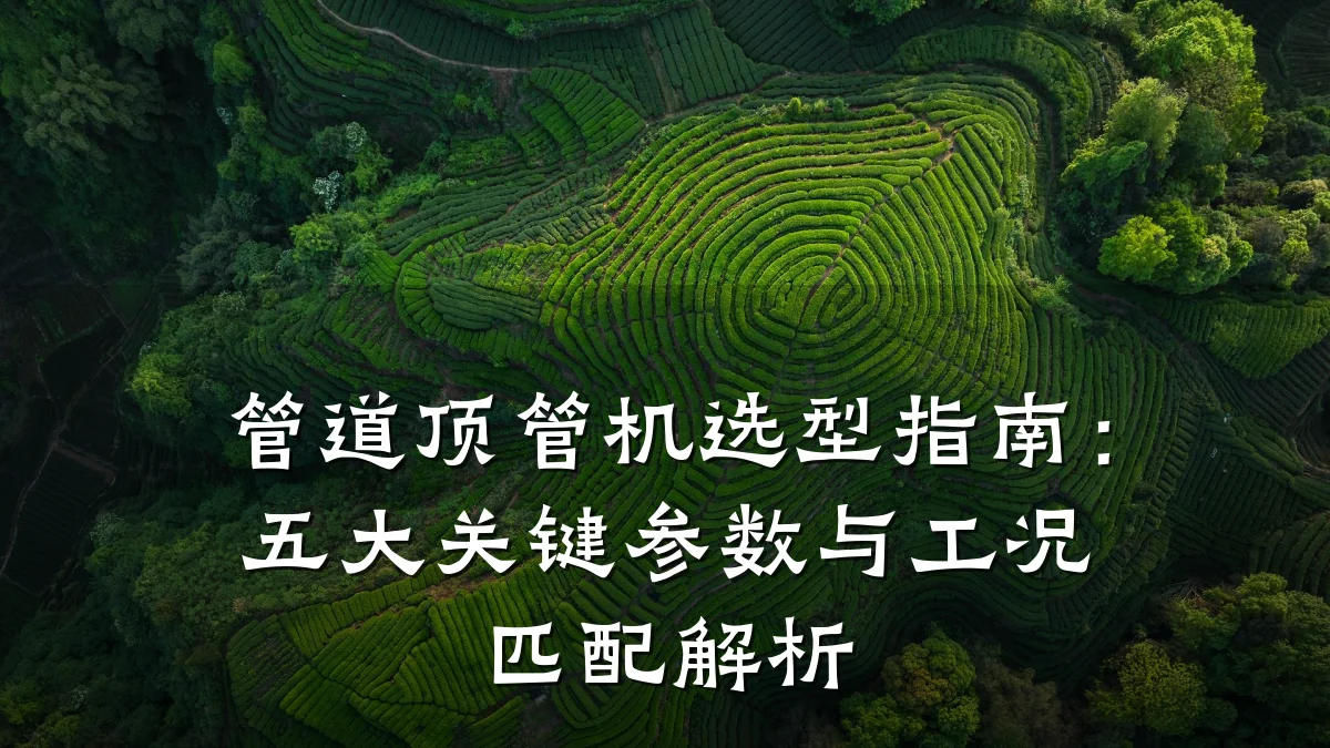 管道顶管机选型指南:五大关键参数与工况匹配解析