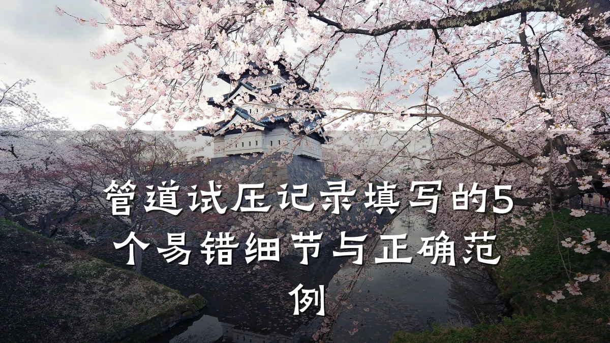 管道试压记录填写的5个易错细节与正确范例