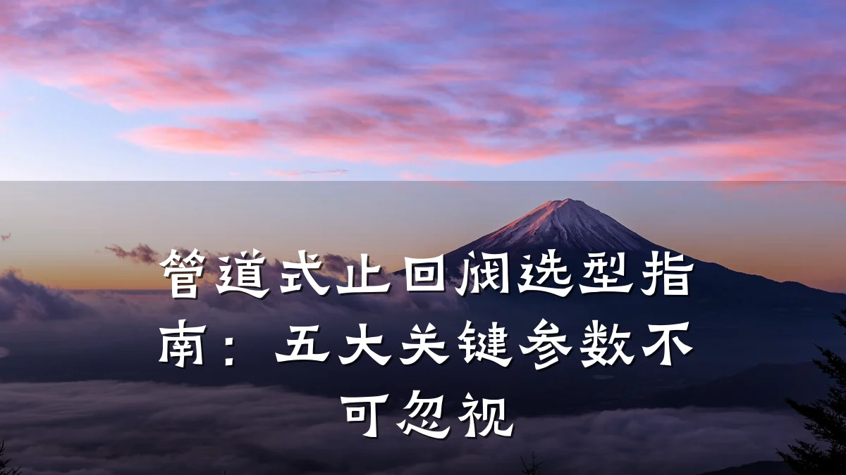 管道式止回阀选型指南:五大关键参数不可忽视