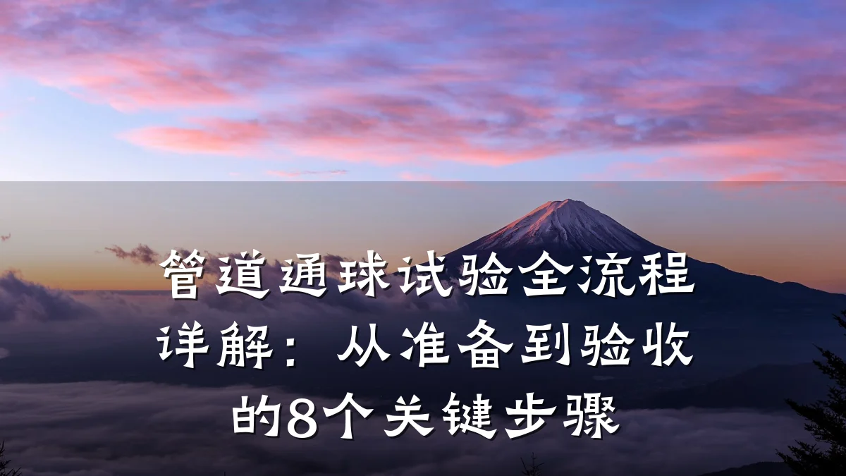 管道通球试验全流程详解:从准备到验收的8个关键步骤