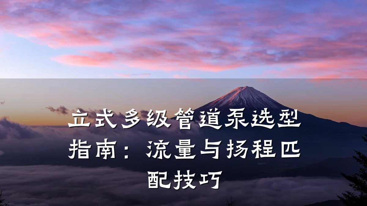 立式多级管道泵选型指南:流量与扬程匹配技巧