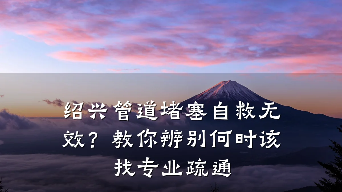 绍兴管道堵塞自救无效?教你辨别何时该找专业疏通