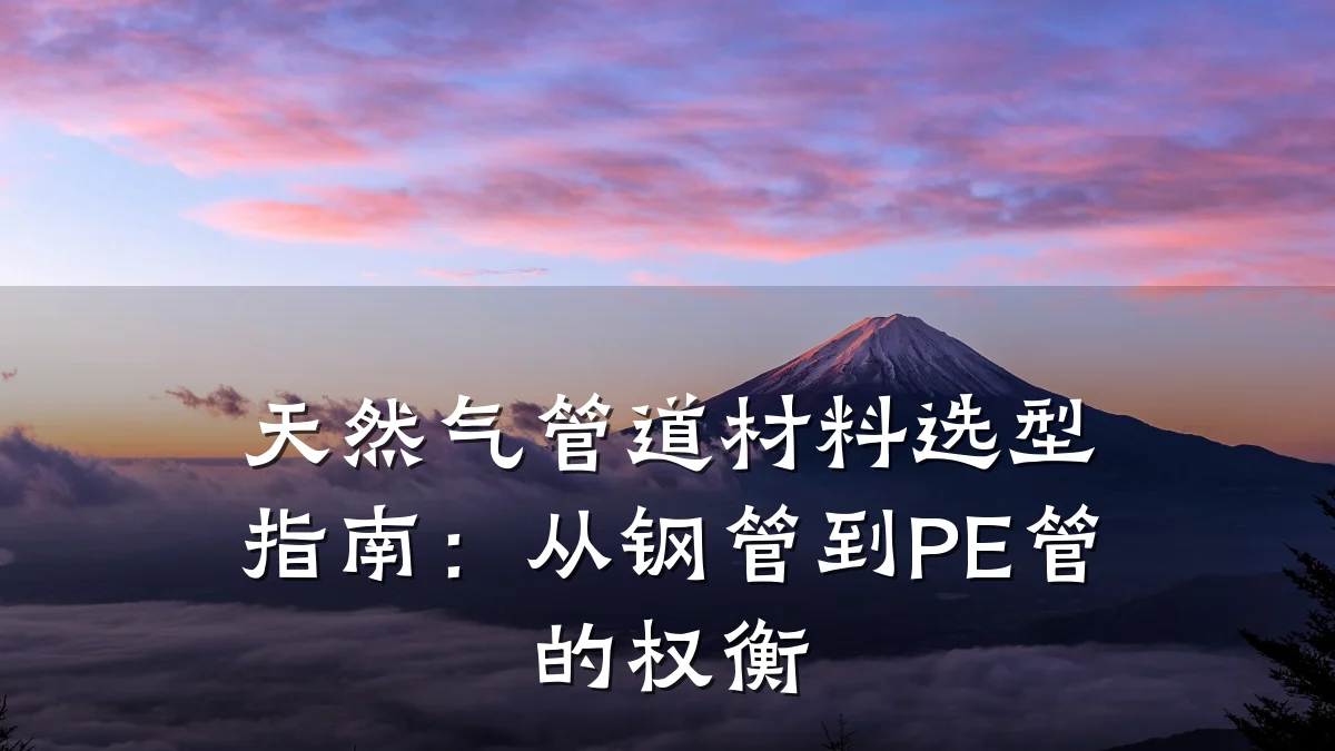 天然气管道材料选型指南:从钢管到PE管的权衡