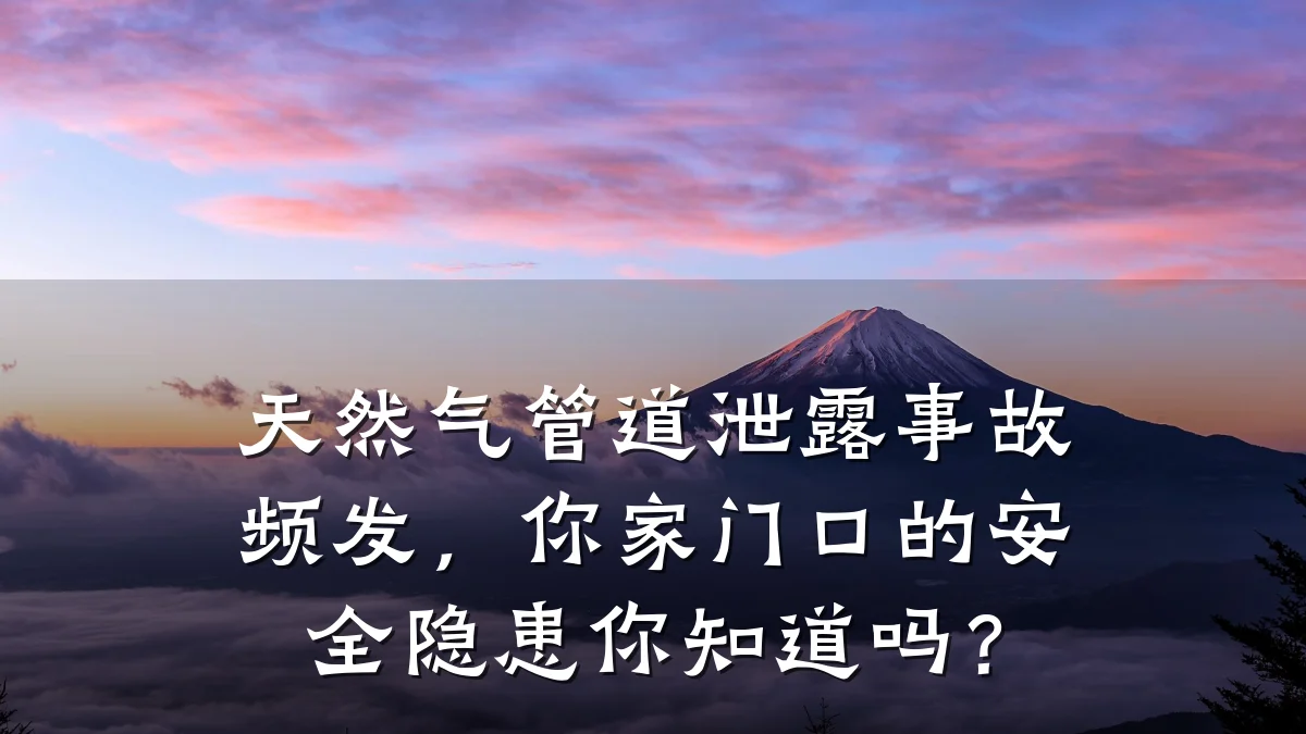 天然气管道泄露事故频发,你家门口的安全隐患你知道吗?