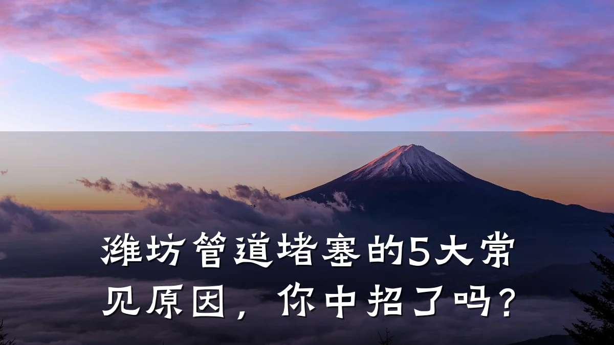 潍坊管道堵塞的5大常见原因,你中招了吗?