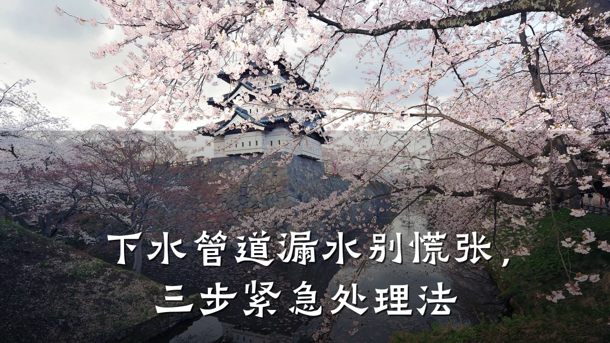 下水管道漏水别慌张,三步紧急处理法