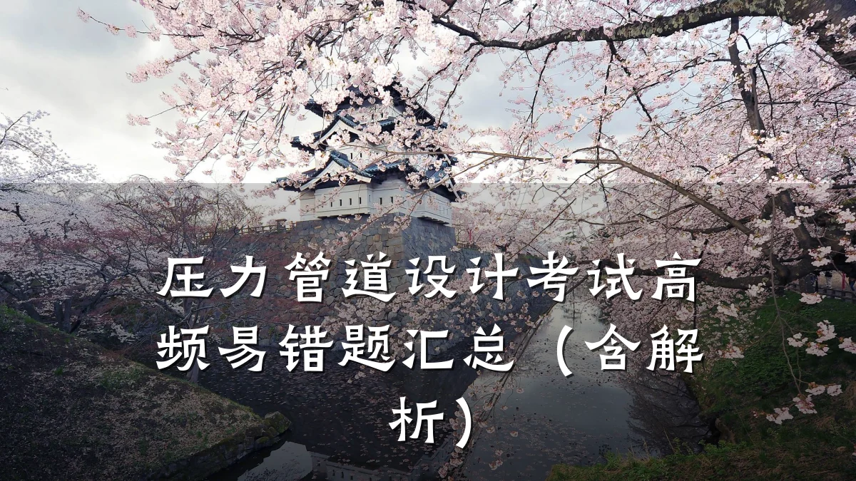 压力管道设计考试高频易错题汇总(含解析)