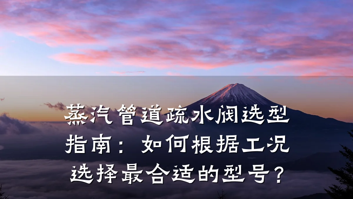 蒸汽管道疏水阀选型指南：如何根据工况选择最合适的型号？
