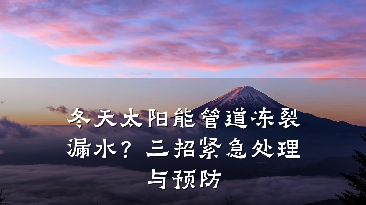 冬天太阳能管道冻裂漏水?三招紧急处理与预防