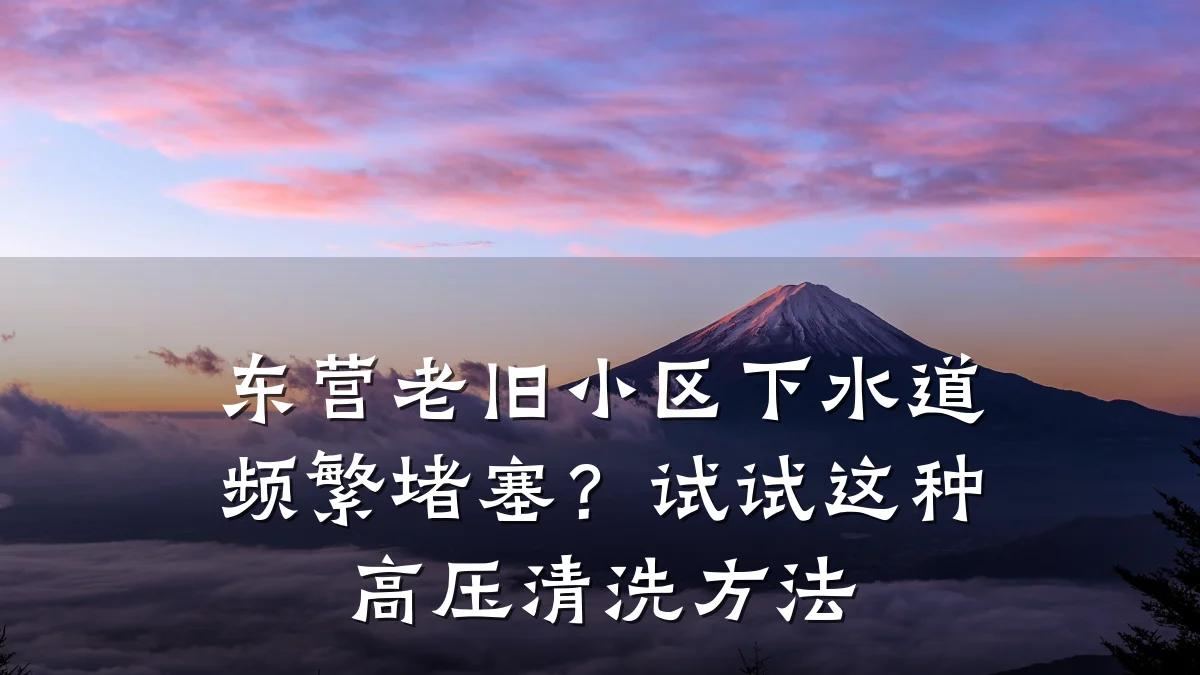 东营老旧小区下水道频繁堵塞?试试这种高压清洗方法