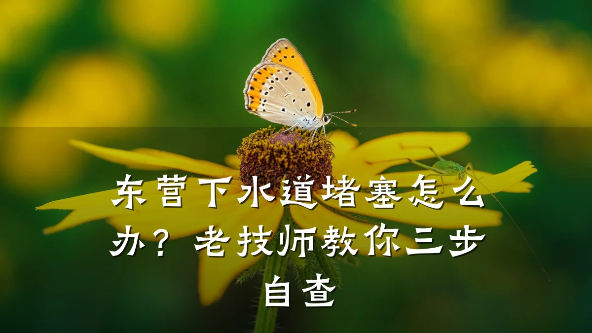 东营下水道堵塞怎么办?老技师教你三步自查