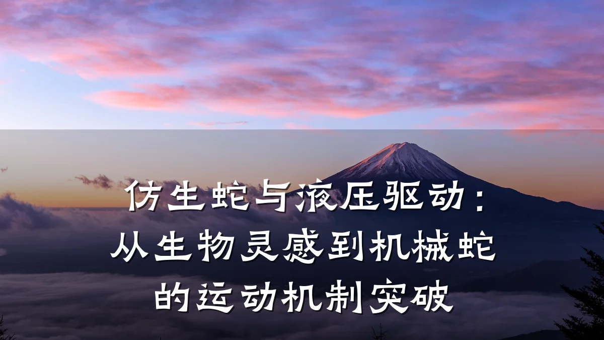 仿生蛇与液压驱动：从生物灵感到机械蛇的运动机制突破