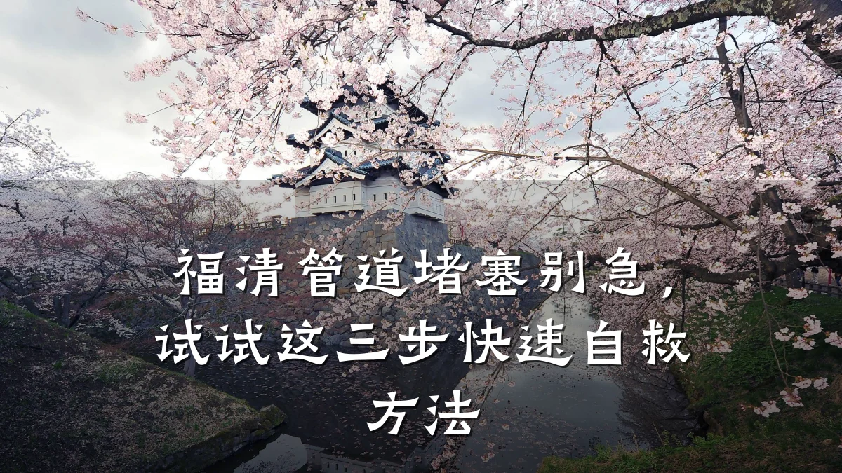 福清管道堵塞别急,试试这三步快速自救方法