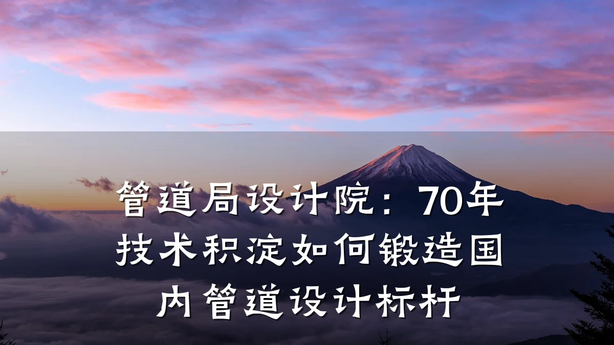 管道局设计院:70年技术积淀如何锻造国内管道设计标杆