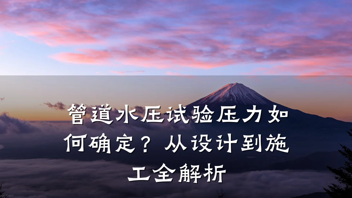 管道水压试验压力如何确定?从设计到施工全解析
